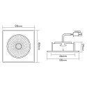nobilé LED Downlight 5068Q ECO FLAT TUN, eckig, 38°, 6W, IP40, nickel gebürstet