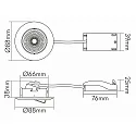 nobilé LED Einbau-Downlight 5068 ECO DOB, IP40, Ø 8.8cm, 6W 3000K 570lm 38°, durchverdrahtet, dimmbar, schwenkbar, nickel gebürstet