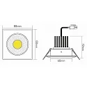 nobilé downlight A 5068Q S square, swivelling, dimmable IP40, chrome dimmable
