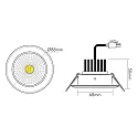 nobilé LED Einbau-Spot 5068 DTW, Ø 8.8cm, AMP 350mA, 9.5W 38°, CRi >90, Dim-To-Warm, schwenkbar, ohne BG, Nickel gebürstet