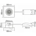 nobilé LED Downlight 5068Q ECO DOB, eckig, 38°, 8W, 3000K, IP40, dimmbar, chrom matt