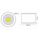 nobilé LED Aufbaudownlight A 5068 BIO, rund, 38°, 9,5W, 4000K, IP40, dimmbar, nickel gebürstet