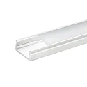Alu U-Profil 2 OP, für LED Strips bis 1.2cm Breite, inkl. opalem Cover, 200cm, weiß matt