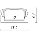 nobilé Alu U-Profil 2 TP, für LED Strips bis 1.2cm Breite, inkl. transparentem Cover, 200cm, weiß matt