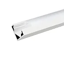 Alu Eck-Profil 2 OP, 200cm, für LED-Strips bis 1.2cm Breite, weiß matt