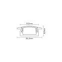 nobilé Aluminum T-Profile 2 TP, 200cm, for LED Strips up to 1.2cm width, matt white