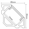 nobilé Alu Eck-Profil 3 OP, 200cm, für LED-Strips bis 1.4cm Breite
