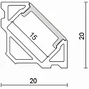 Alu Eck-Profil 3 OP, 200cm, für LED-Strips bis 1.4cm Breite