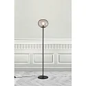 Nordlux Stehleuchte ALTON, IP20, 150cm, E27, mundgeblasenes Glas, mit Schnurschalter, Rauchglas / schwarz