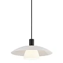 Nordlux Pendant luminaire VERONA, E27, IP20, black, glass opal white