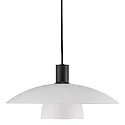 Nordlux Pendant luminaire VERONA, E27, IP20, black, glass opal white