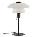 Nordlux Table lamp VERONA, E27, IP20, black, glass opal white
