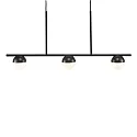Pendant luminaire CONTINA, 3 flames, G9, IP20, glass opal white, black
