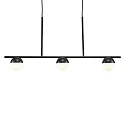 Pendant luminaire CONTINA, 3 flames, G9, IP20, glass opal white, black