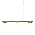 Nordlux Pendant luminaire CONTINA, 3 flames, G9, IP20, glass opal white, brass