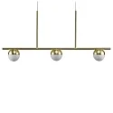Nordlux Pendant luminaire CONTINA, 3 flames, G9, IP20, glass opal white, brass