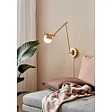 Nordlux Wall luminaire CONTINA, G9, IP20, glass opal white, brass