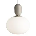 Nordlux Pendelleuchte NOTTI, E27, IP20, Glas opal weiß, grau