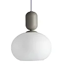 Nordlux Pendelleuchte NOTTI, E27, IP20, Glas opal weiß, grau