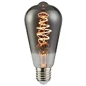 LED Filament light bulb SPIRAL DECO Edison, E27, 5W, 1800K, 140lm, glass smoky