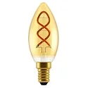 LED Leuchtmittel DECO C35 SPIRAL, E14, 3W, 2200K, 200lm, dimmbar, gold