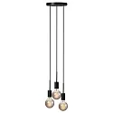 Pendant luminaire PACO, 3 flames, E27, black