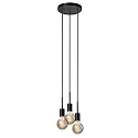 Pendant luminaire PACO, 3 flames, E27, black
