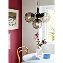Pendant luminaire IVONA, 4 flames, E27, black