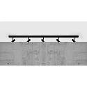 LED Ceiling luminaire OMARI Spot track, 5 flames, 3,2W, 2700K, black