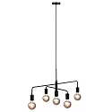 Pendant luminaire GLOOM, 5 flames, E27, black