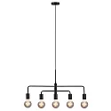 Pendant luminaire GLOOM, 5 flames, E27, black