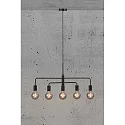 Pendant luminaire GLOOM, 5 flames, E27, black