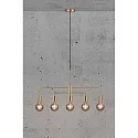 Nordlux Pendant luminaire GLOOM, 5 flames, E27, brass