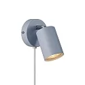 wall luminaire EXPLORE with switch, adjustable, with lamp socket GU10 IP20, blue 