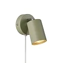 wall luminaire EXPLORE with switch, adjustable, with lamp socket GU10 IP20, green 