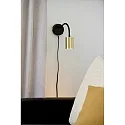 Wand-Aufbaustrahler EXPLORE FLEX ARM, IP20, GU10, mit Schalter + 150cm Euro-Steckerkabel, messing / schwarz