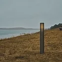 Nordlux bollard lamp ALUDRA 95 E27 IP44, seaside anthracite dimmable