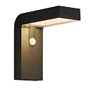 LED Solar-Wandleuchte ALYA, eckig, mit PIR-Sensor (8 Meter), IP44, 5W 3000K 480lm, schwarz