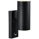 Außenwandleuchte TIN MAXI SENSOR, IP54, Up/Down, mit PIR-Sensor, 2x GU10 max. 35W, Schwarz
