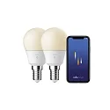 Nordlux LED Leuchtmittel SMART E14, G45, 2er Set, 4,5W, 2200-6500K, 470lm, dimmbar, weiß