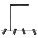 pendant luminaire ALANIS 4 flames GU10 IP20, black 