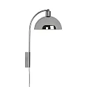 Nordlux Wandleuchte ELLEN 20, IP20, E14 (exkl.), mit Schnurschalter, Metall, Chrom poliert / Metall-Schirm