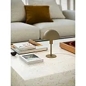 Nordlux Tischleuchte ELLEN MINI, IP20, Ø 16cm / Höhe 25cm, E14 (exkl.), Metall, transparentes Kabel mit Schalter, hellbraun