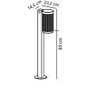 Nordlux Outdoor Design-Stehleuchte COUPAR, IP54, 80cm, E27, ohne Erdstück, Aluminium / gerippter PVC-Diffusor, schwarz