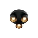 ceiling luminaire PITCHER 3 flames GU10 IP20, black dimmable