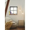pendant luminaire CHISELL 15 E14 IP20, glossy, clear, brass dimmable