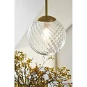 pendant luminaire CHISELL 25 E27 IP20, glossy, clear, brass dimmable