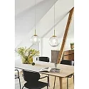 Nordlux pendant luminaire CHISELL 25 E27 IP20, glossy, clear, brass dimmable