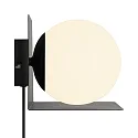 Nordlux Wandleuchte LILIBETH, IP20, E14, mit Ablage, Kugel-Diffusor opal, abnehmbares Steckerkabel mit Schnurschalter, schwarz