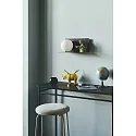 Nordlux Wandleuchte LILIBETH, IP20, E14, mit Ablage, Kugel-Diffusor opal, abnehmbares Steckerkabel mit Schnurschalter, schwarz